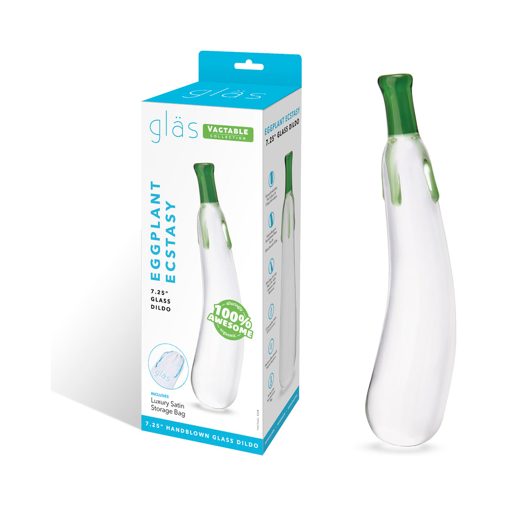 Electric Eel - Glas Eggplant Ecstasy 7.25 in. Glass Dildo - Dildos