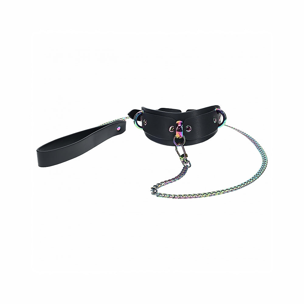 Shots - Ouch! International Venice Collection Collar with Leash - Bondage & Fetish Toys - Leather