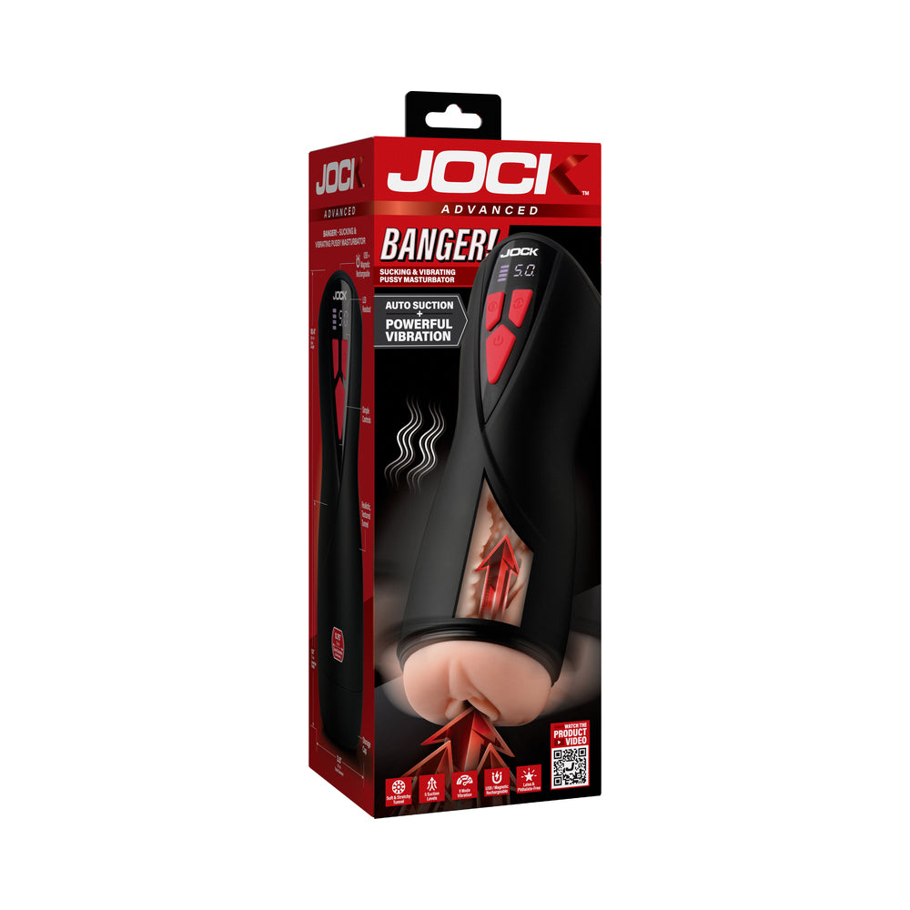 Curve Novelties - JOCK Advanced Banger Sucking & Vibrating Pussy Masturbator - Masturbation Aids for Males