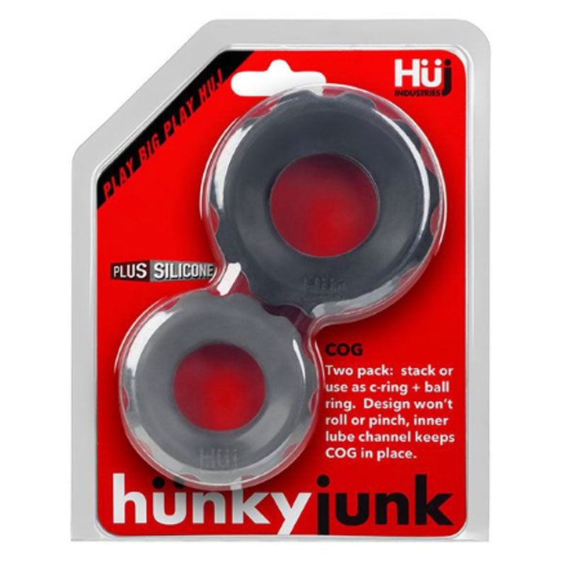 Oxballs - Hunkyjunk COG 2 size c-ring, pack, tar / stone - Cockrings - TPE/TPR/Elastomers