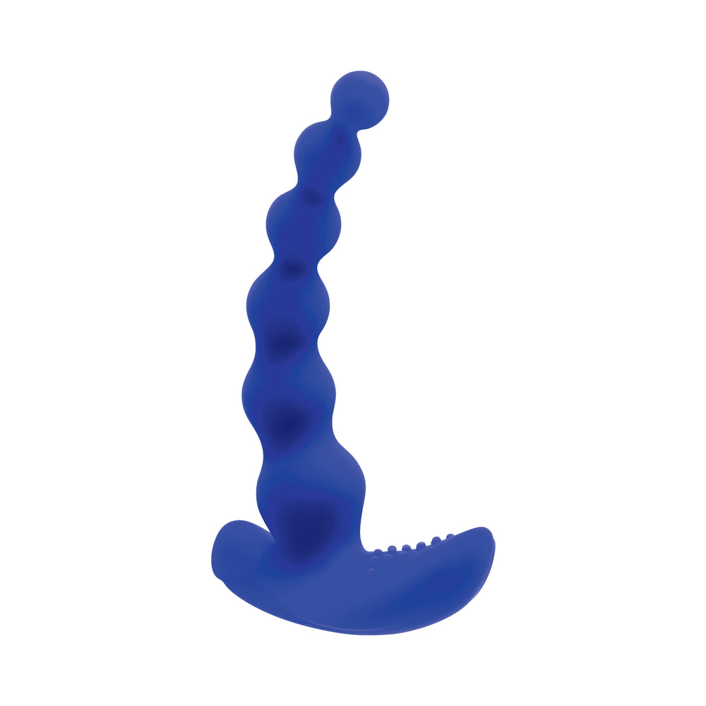 Gender X - Gender X Beaded Pleasure Rechargeable Remote-Controlled Vibrating Silicone Probe Vibrator Blue - Anal Toys & Stimulators - Silicone