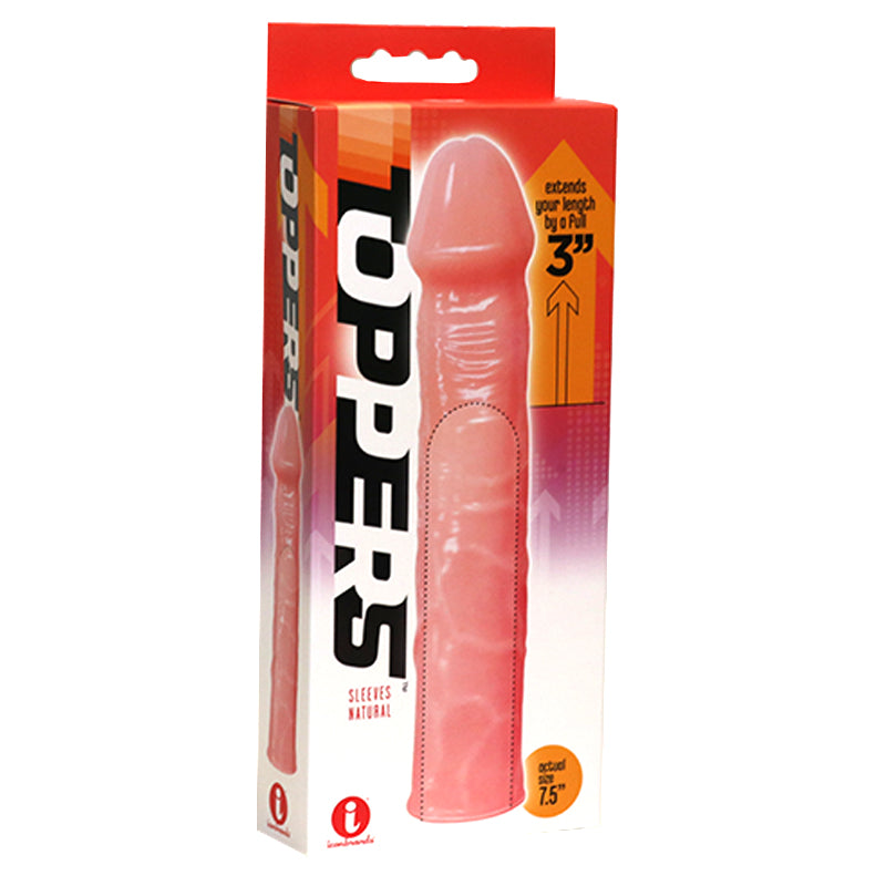 Icon Brands - The 9''s, Toppers - Natural, Extender Sleeve - Penis Extension & Sleeves - TPE/TPR/Elastomers