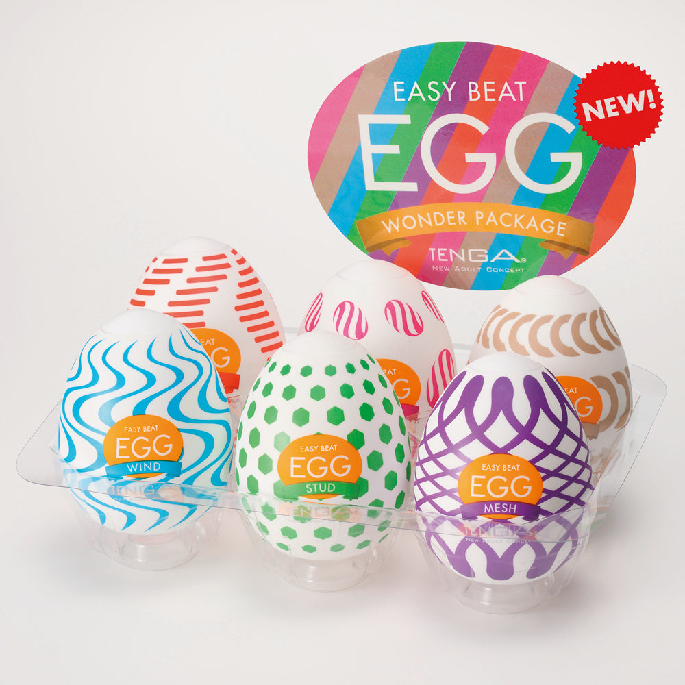 Tenga - Tenga Egg Variety Pack Wonder 6 pcs - Masturbation Aids for Males - TPE/TPR/Elastomers