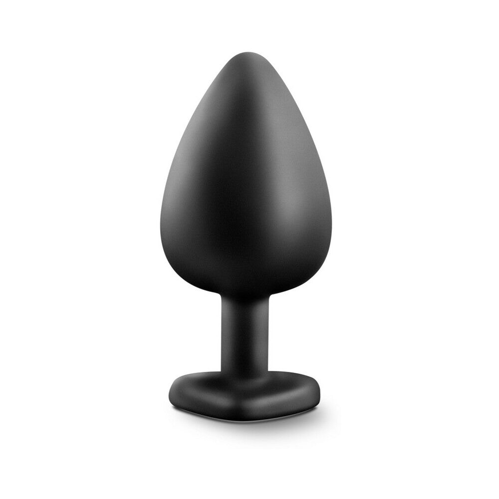 Blush - Temptasia Bling Anal Plug with Heart-Shaped Gem Base Large Black - Anal Toys & Stimulators - Silicone