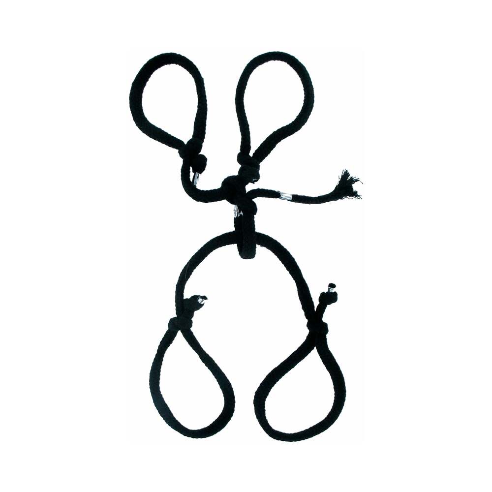 Pipedream - Fetish Fantasy Series Silk Rope Hogtie Black - Bondage & Fetish Toys - Cotton