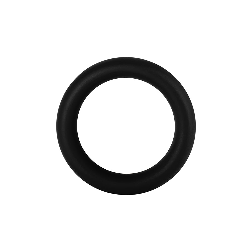 Forto - Forto F-64 Wide Liquid Silicone Cockring Small Black - Cockrings - Silicone
