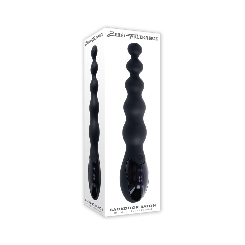 Zero Tolerance - Zero Tolerance Backdoor Baton Rechargeable Anal Vibrator Silicone Black - Anal Toys & Stimulators - Silicone
