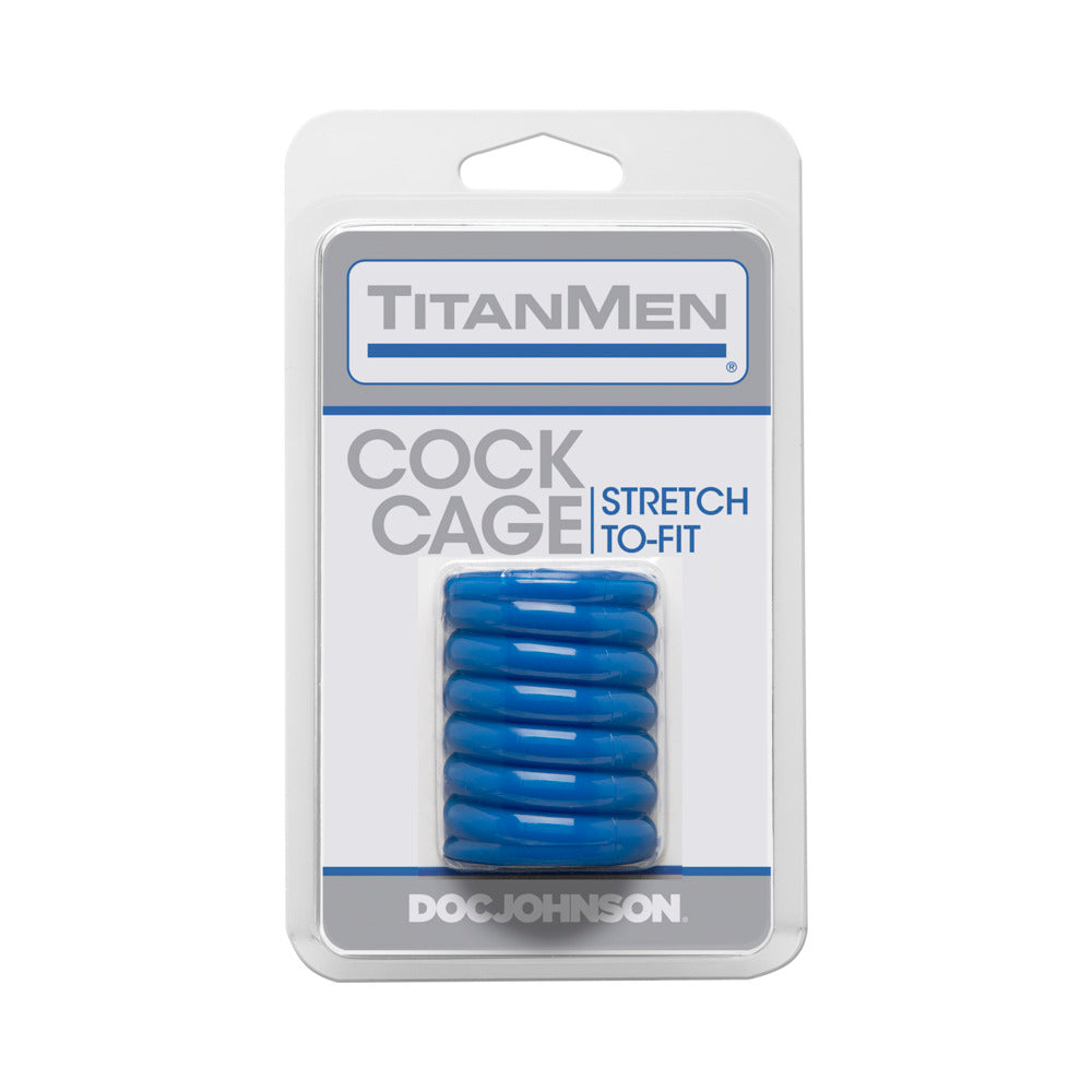 Doc Johnson - TitanMen - Cock Cage Blue - Cockrings - TPE/TPR/Elastomers