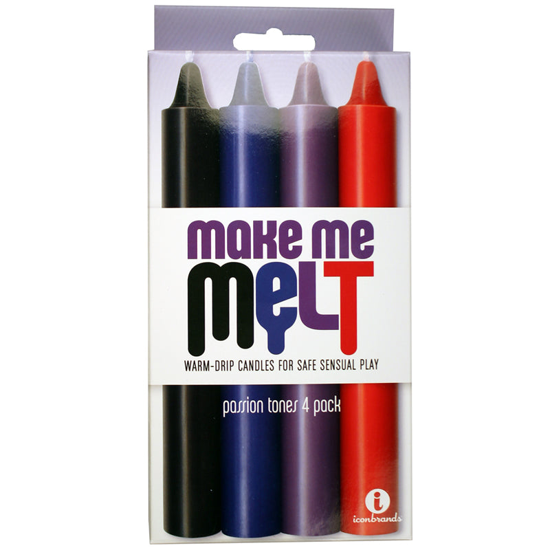 Icon Brands - The 9''s, Make Me Melt Sensual Warm-Drip Candles, 4 Pack, Passion Tones - General - Wax