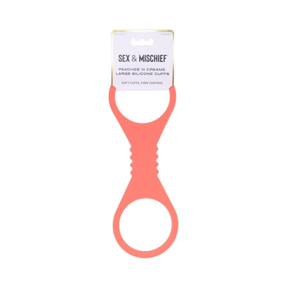 Sportsheets - Sportsheets Sex & Mischief Peaches ''n CreaMe Large Silicone Cuffs - Bondage & Fetish Toys