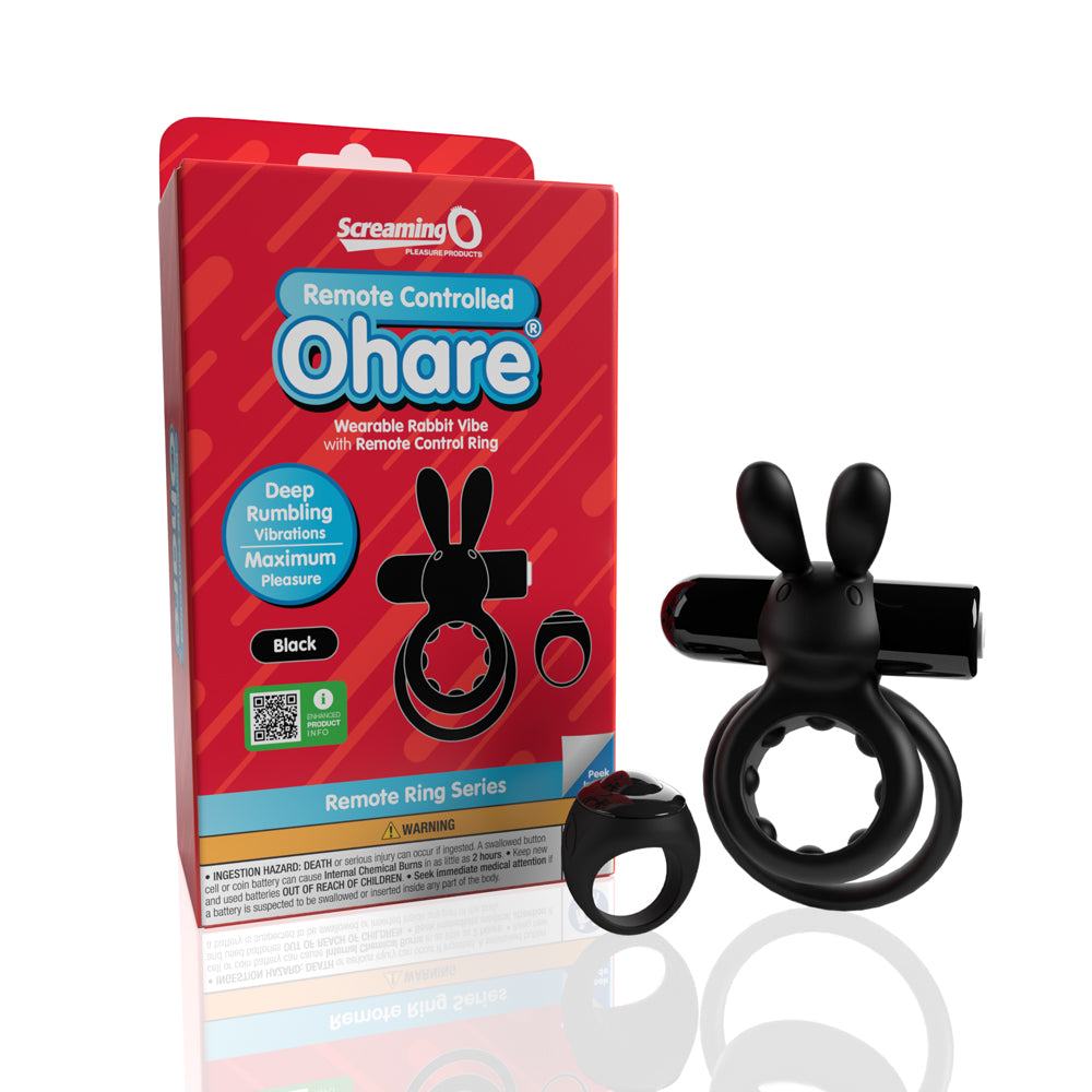 Screaming O - Screaming O Remote Controlled Ohare Vibrating Ring Black - Vibrators - Silicone