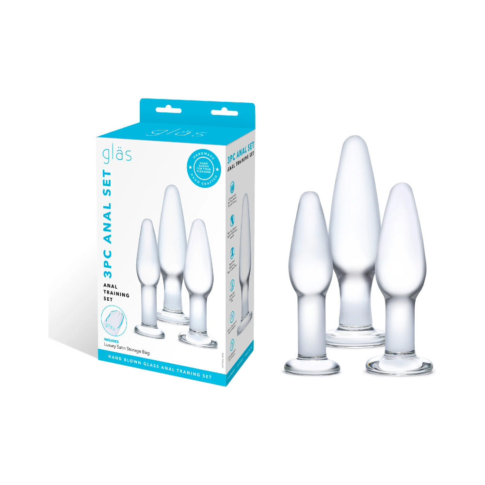 Electric Eel - Glas 3-Piece Glass Anal Plug Training Set - Anal Toys & Stimulators - Glass