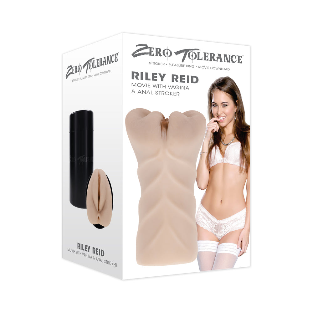 Zero Tolerance - Zero Tolerance Riley Reid Movie with Vagina & Anal Stroker Light - Masturbation Aids for Males - TPE/TPR/Elastomers