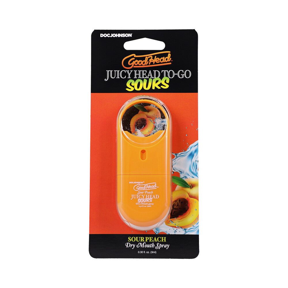 Doc Johnson - GoodHead Juicy Head Dry Mouth Spray To-Go Sour Peach 0.3 oz. - Supplements & Enhancers - Liquid