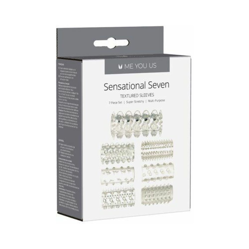 Me You Us - Me You Us Sensational Seven Textured Sleeves 7-Piece Set - Masturbation Aids for Males - TPE/TPR/Elastomers