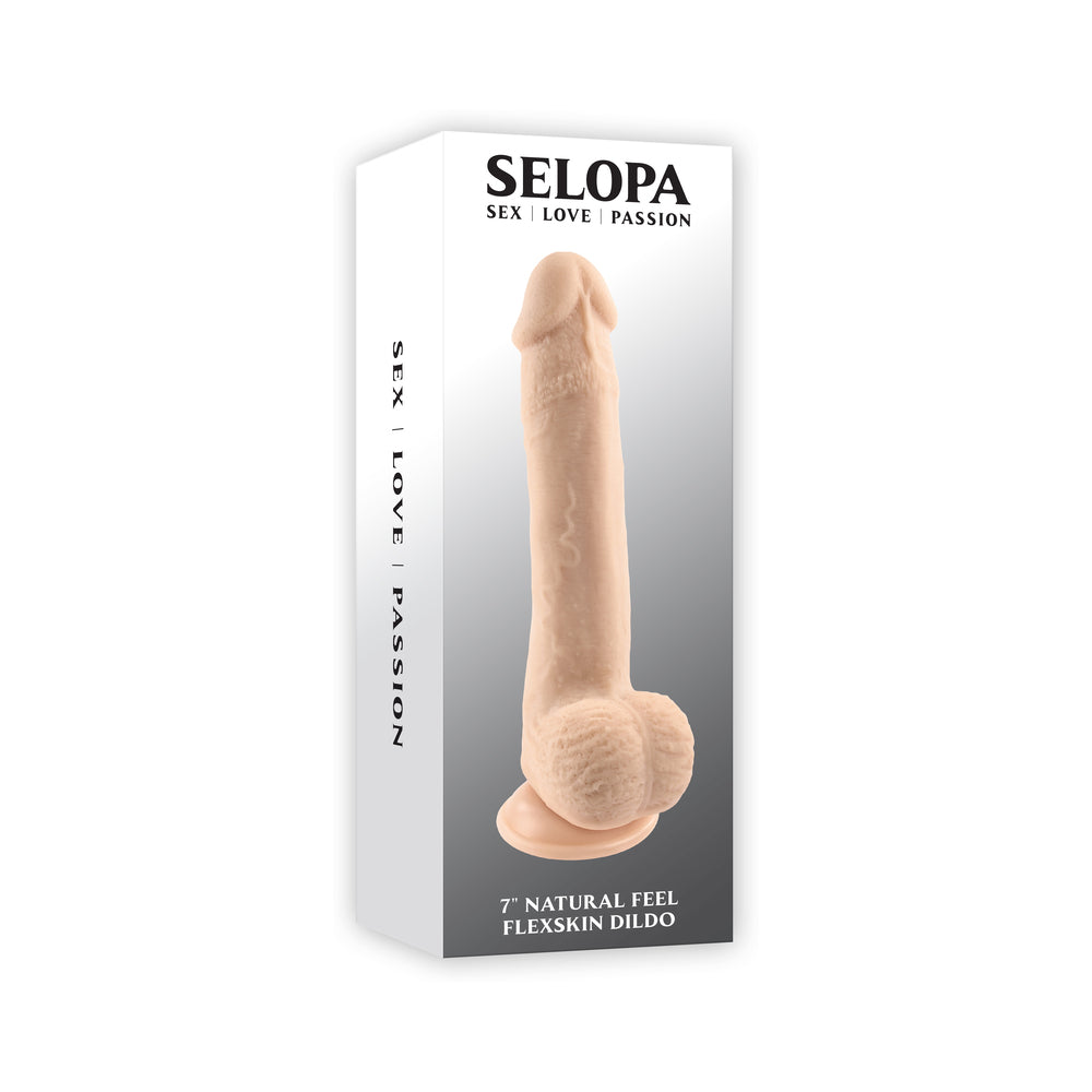 Selopa - Selopa Natural Feel Flexskin Bendable Dildo with Moving Material 7 in. Light - Dildos - TPE/TPR/Elastomers