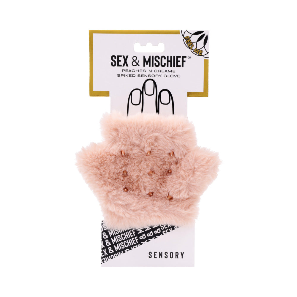 Sportsheets - Sportsheets Sex & Mischief Peaches ''n CreaMe Spiked Sensory Glove - Bondage & Fetish Toys