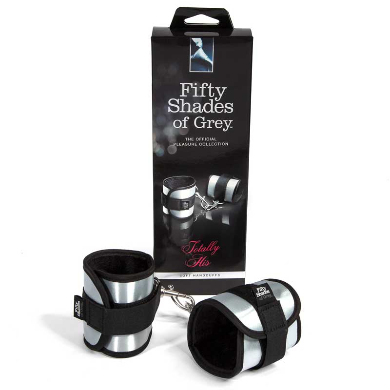 Fifty Shades of Grey - Fifty Shades of Grey Totally His Soft Velcro Handcuffs Silver - Bondage & Fetish Toys - Satin