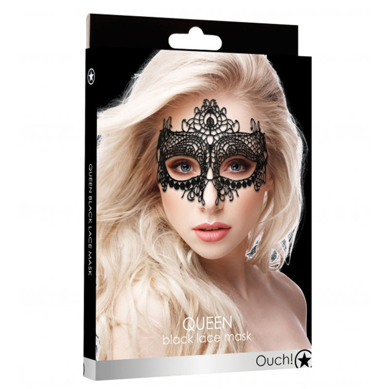 Shots - Ouch! Queen Lace Eye Mask Black - General - Polyester