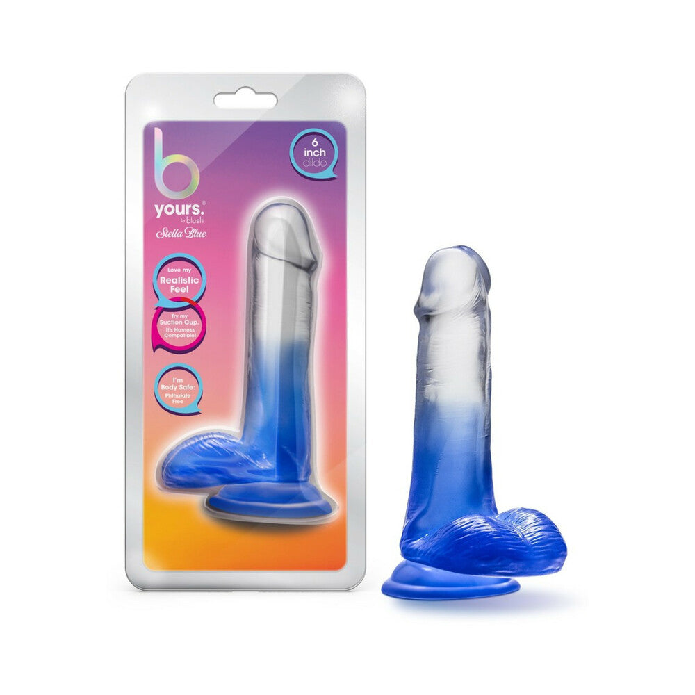 Blush - B Yours Stella Blue 6 in. Dildo with Balls Blue - Dildos - PVC