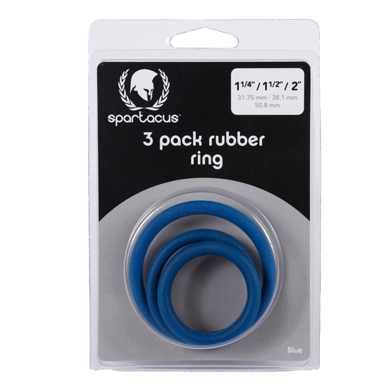 Spartacus - Spartacus Cock Ring Set (3 RubberRings/Blue) - Cockrings - Jelly/Rubber