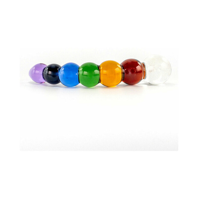 Crystal Delights - Crystal Delights Rainbow Bubble Dildo with Dichrioic Bulb - Dildos - Glass