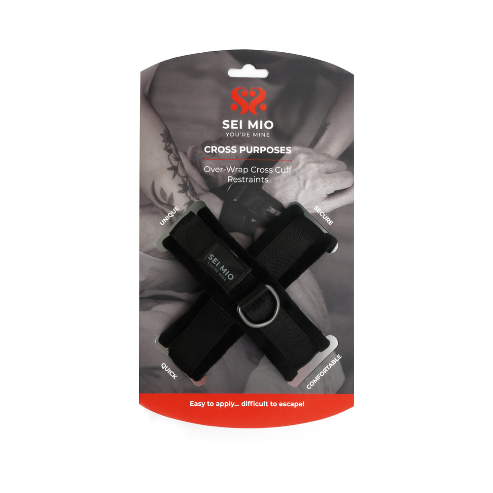 Creative Conceptions - SEI MIO Cross Purposes Unique Over-Wrap Cross Cuff Restraints - Bondage & Fetish Toys - Nylon