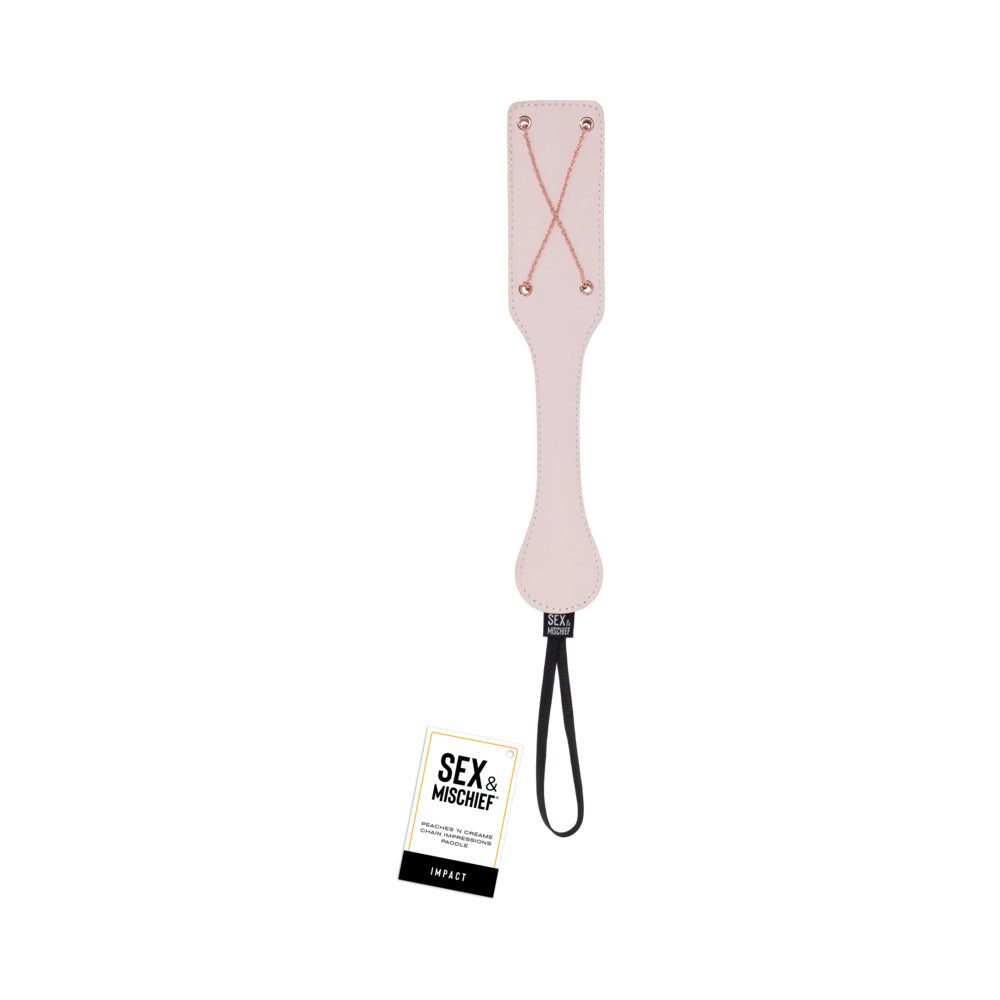 Sportsheets - Sportsheets Sex & Mischief Peaches ''n CreaMe Chain Impressions Paddle - Bondage & Fetish Toys