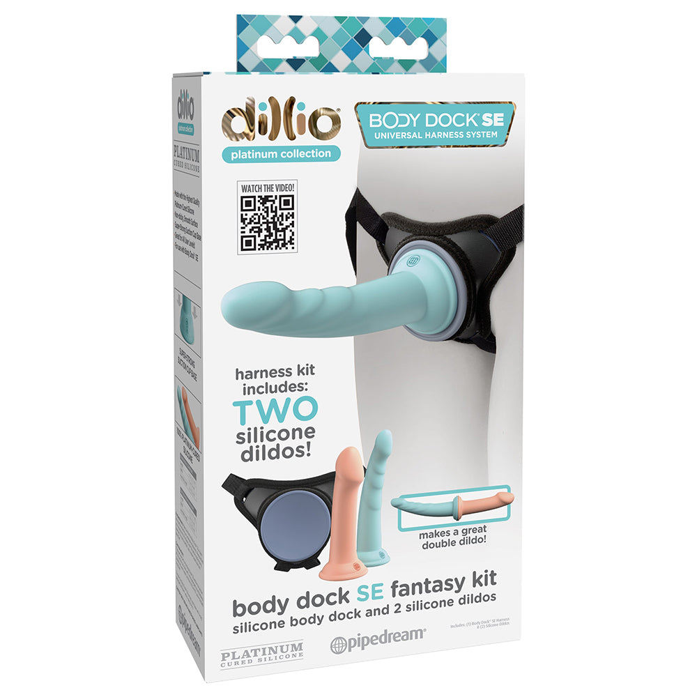 Pipedream - Dillio Platinum Body Dock SE Fantasy Kit with 6 & 7 in. Silicone Dildos - Harnesses & Strap-Ons - Silicone