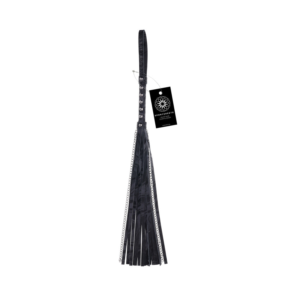 Sportsheets - Sportsheets Velvet Noir Chain Flogger - Bondage & Fetish Toys - Polyurethane