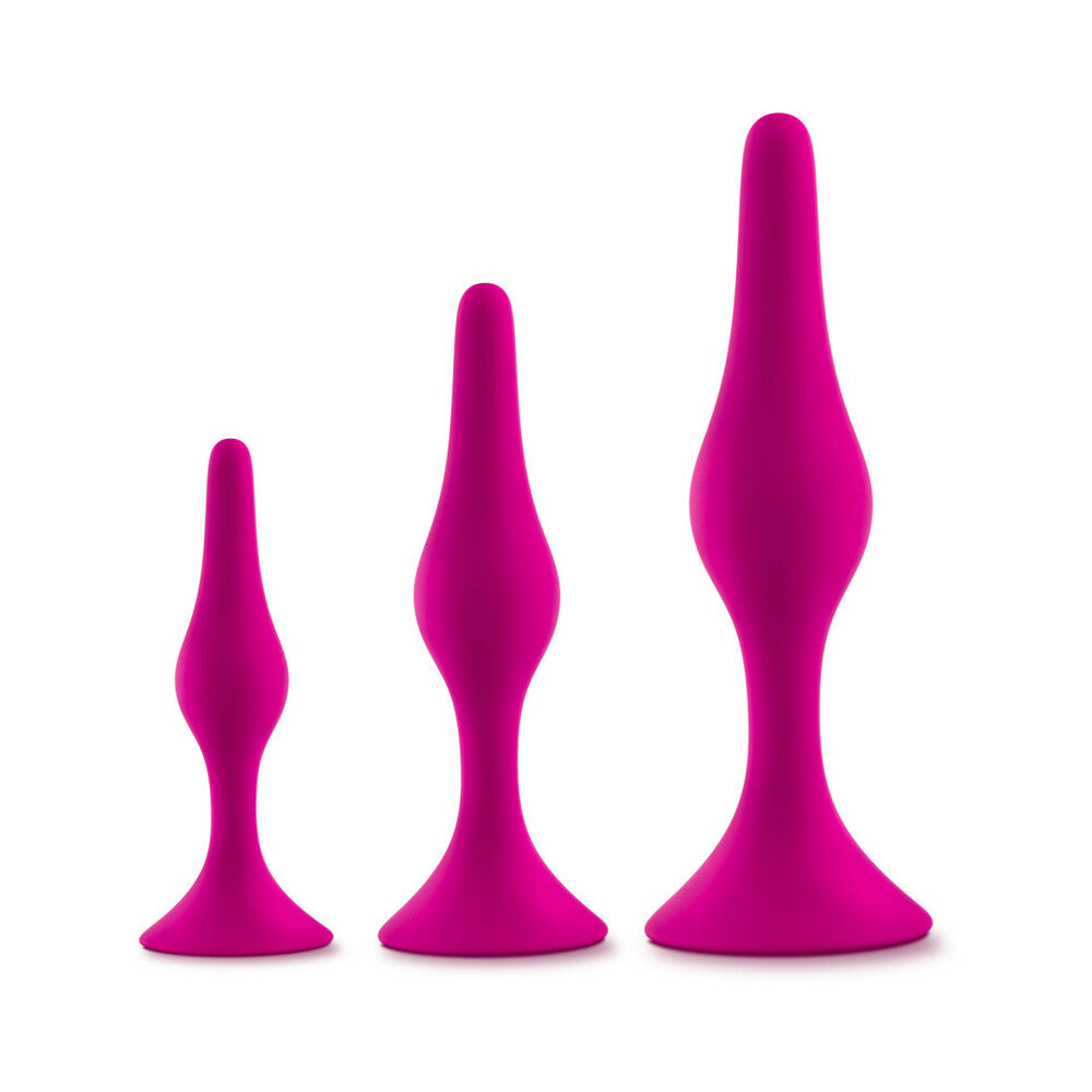 Blush - Luxe 3-Piece Silicone Beginner Plug Kit Pink - Anal Toys & Stimulators - Silicone