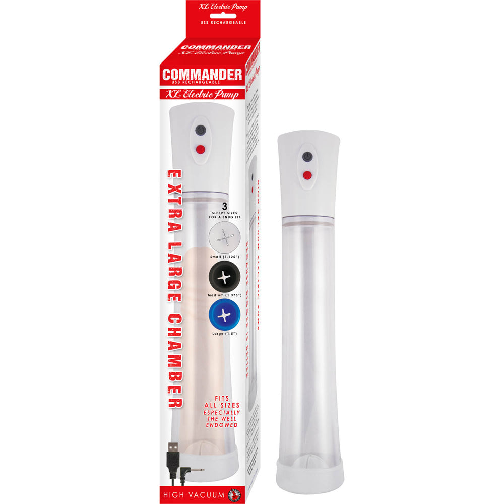 Nasstoys - Commander Extra Large Electric Pump White - Pumps & Enlargers - Silicone
