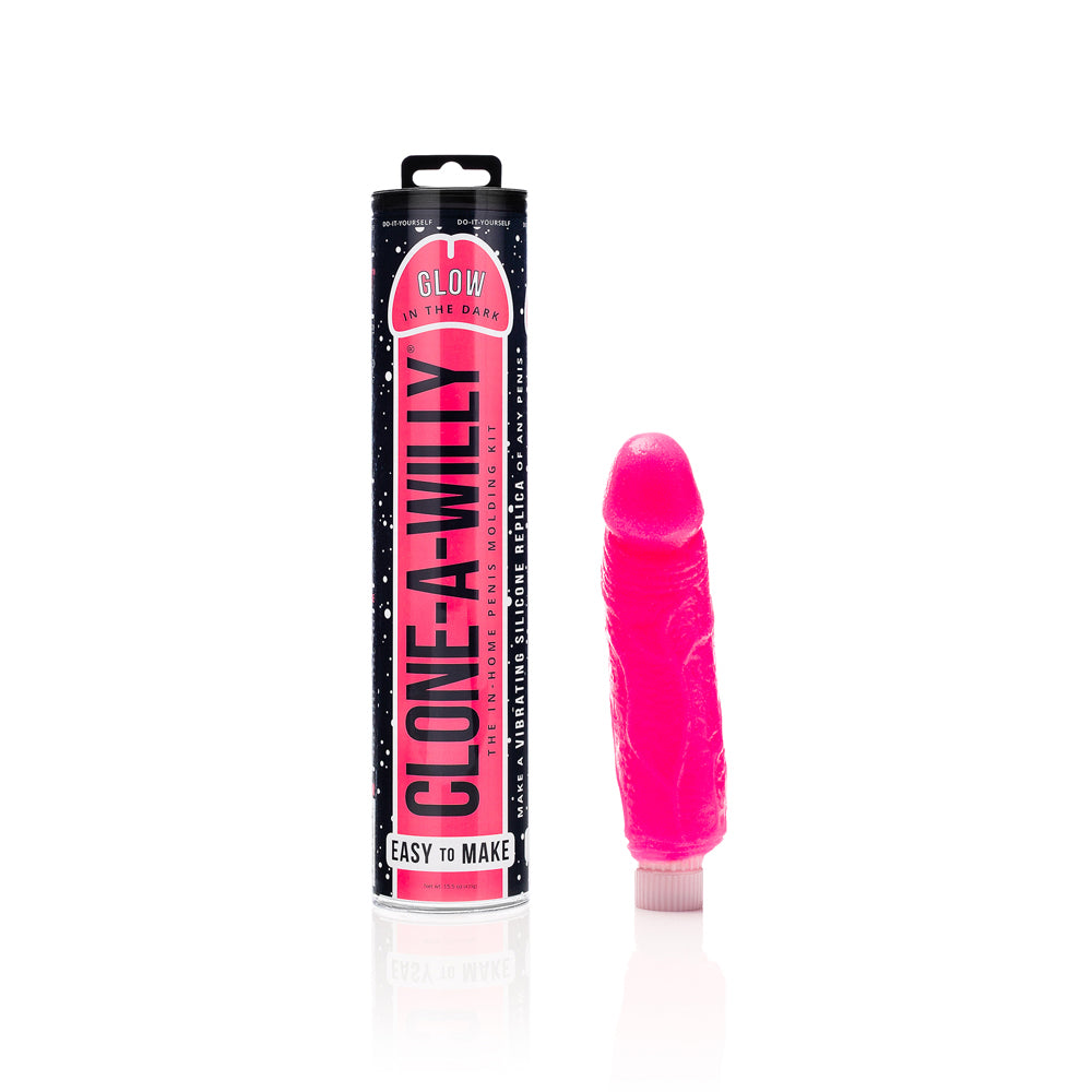 Clone-A-Willy - Clone-A-Willy DIY Vibrating Dildo Kit Glow-in-the-Dark Hot Pink - Harnesses & Strap-Ons - Silicone