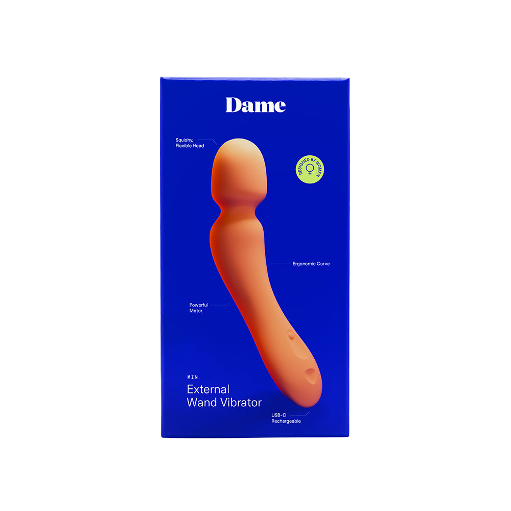 Dame - Dame Min Mini Wand Vibrator Papaya - Vibrators - Silicone