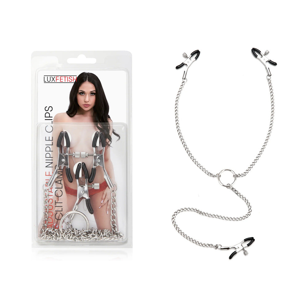 Electric Eel - Lux Fetish Adjustable Nipple Clips & Clit Clamp - Bondage & Fetish Toys - Metal