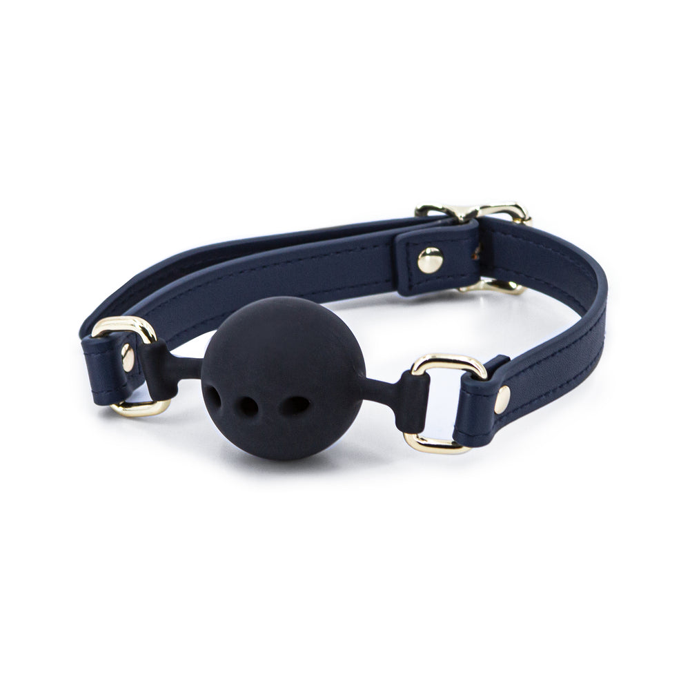 NS Novelties - Bondage Couture Ball Gag Blue - Bondage & Fetish Toys - Faux Leather/Vegan Leather