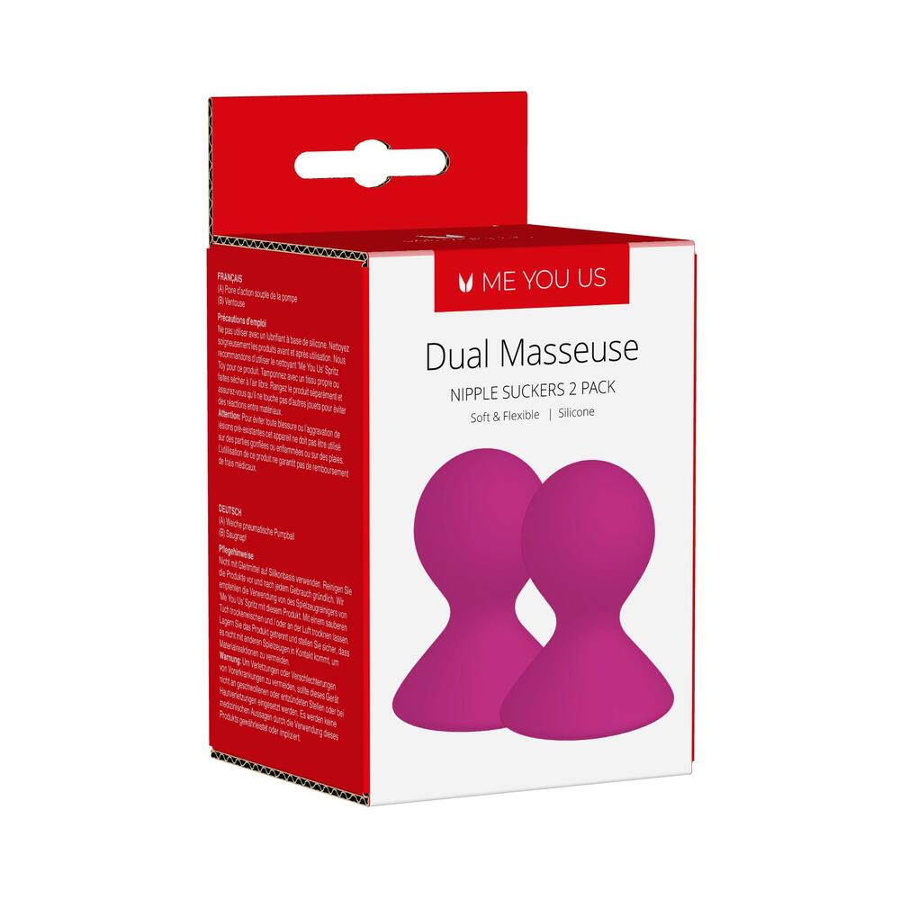 Me You Us - Me You Us Dual Masseuse Silicone Nipple Suckers 2-Pack Purple - Bondage & Fetish Toys - Silicone