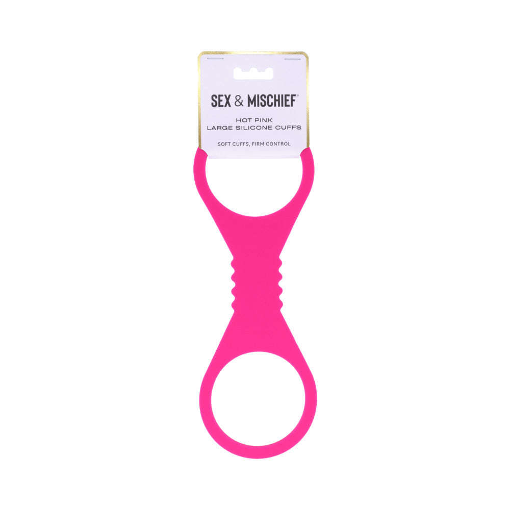 Sportsheets - Sportsheets Sex & Mischief Large Hot Pink Silicone Cuffs - Bondage & Fetish Toys