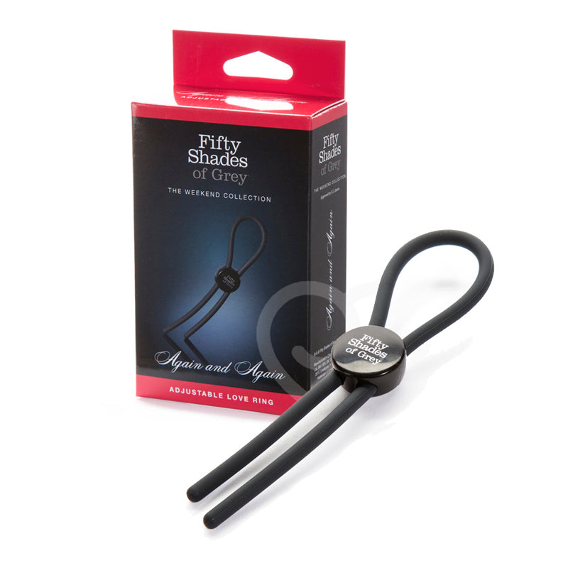 Fifty Shades of Grey - Fifty Shades of Grey Weekend Collection Again and Again Adjustable Silicone Love Ring Black - Cockrings - Silicone