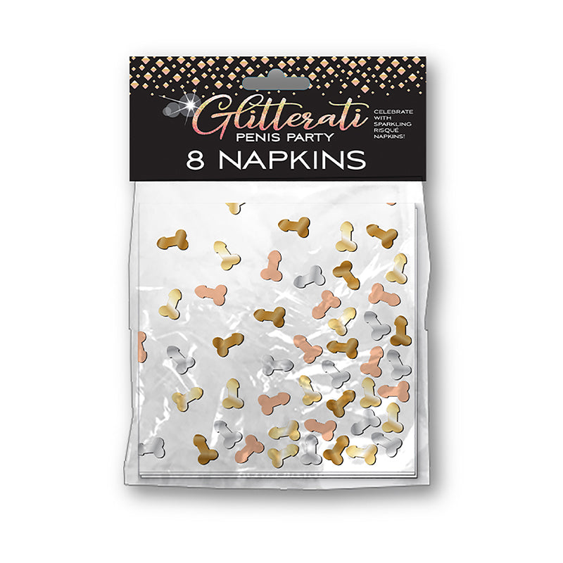 Little Genie - Glitterati Penis Party Paper Napkins 8-Pack - Novelties & Games