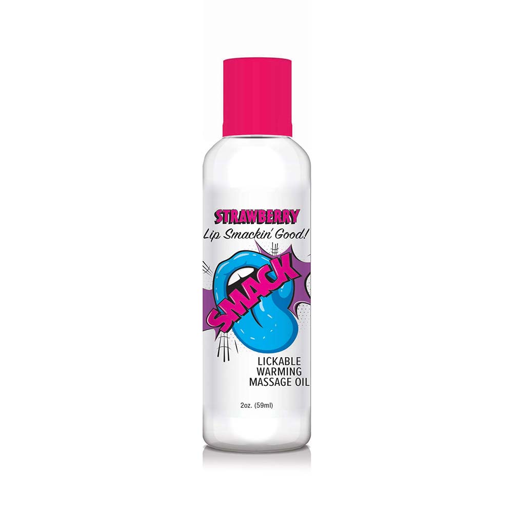 Little Genie - Smack Lickable Massage Oil Strawberry 2 oz. - Lubricants, Creams & Glides - Liquid