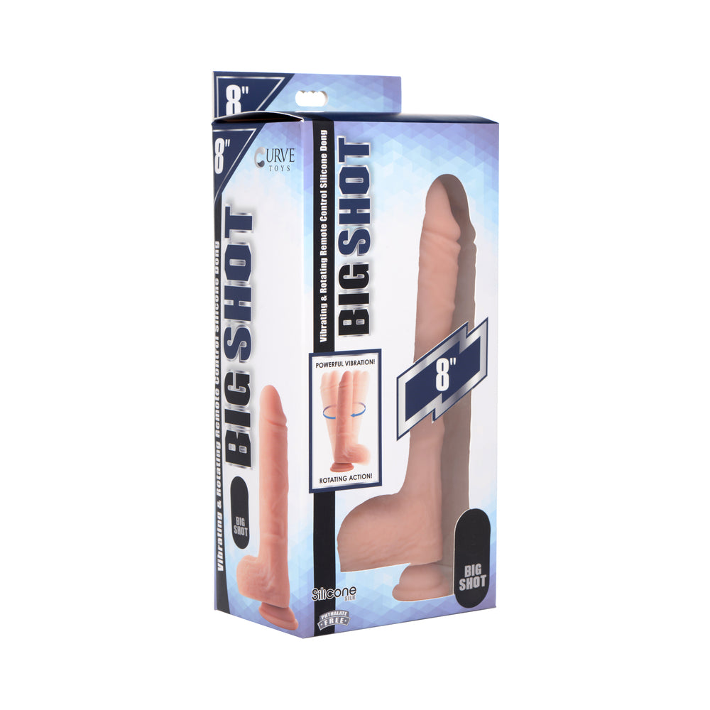XR Brands - Big Shot 8 in. Silicone Twirling Dildo with Balls - Vibrators - Silicone