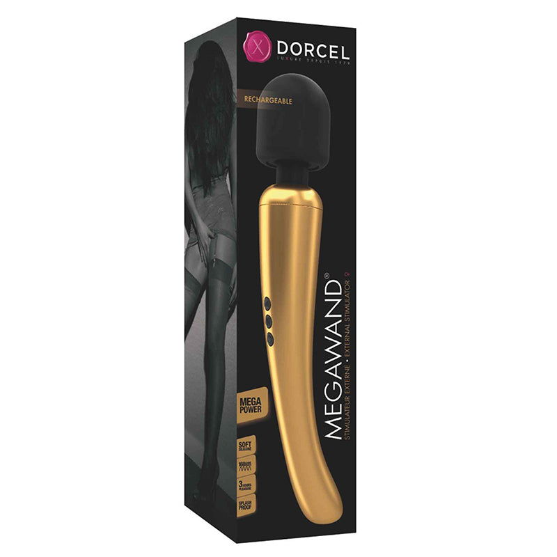 Lovely Planet - Dorcel MegaWand Rechargeable Wand Vibrator Gold/Black - Vibrators - Silicone