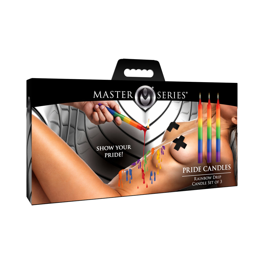 XR Brands - Master Series Pride Candles Rainbow Drip Candle Set of 3 - General - Wax