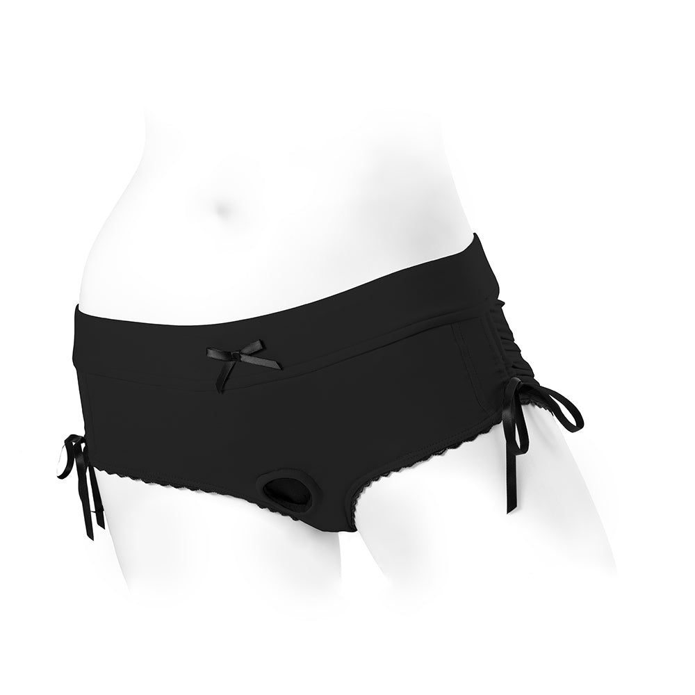 SpareParts - SpareParts Sasha Cinch Booty Short Harness Black Size 3XL - Harnesses & Strap-Ons - Nylon