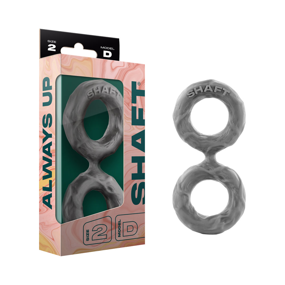 Shaft - Shaft Model D: Double C-Ring Grey Size 2 - Cockrings - Silicone