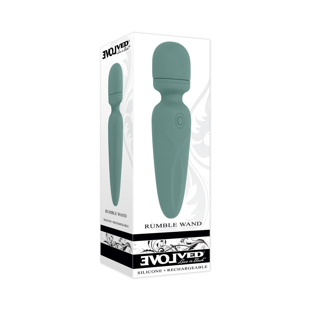 Evolved - Evolved Rumble Wand Rechargeable Vibrating Mini Wand Silicone Green - Vibrators - Silicone