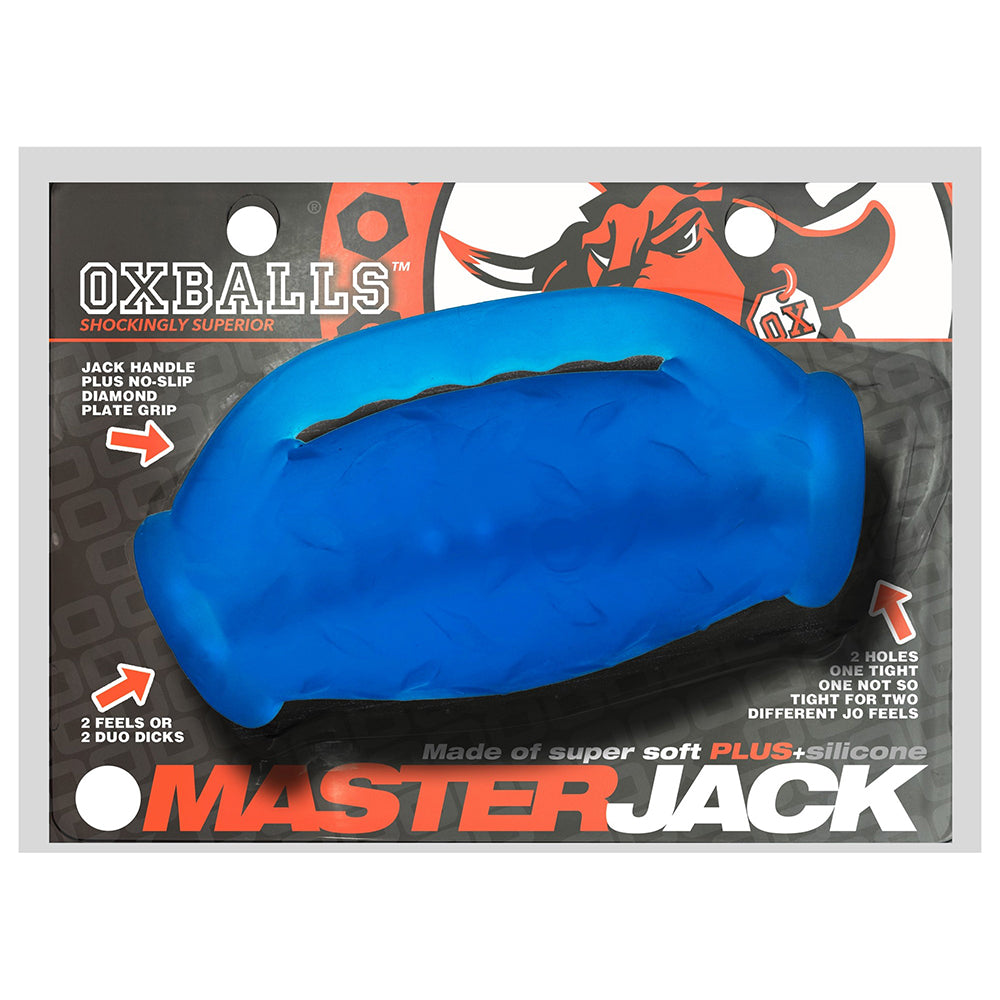 Oxballs - OxBalls Masterjack Double Penetration Jo Blue Ice - Masturbation Aids for Males - TPE/TPR/Elastomers
