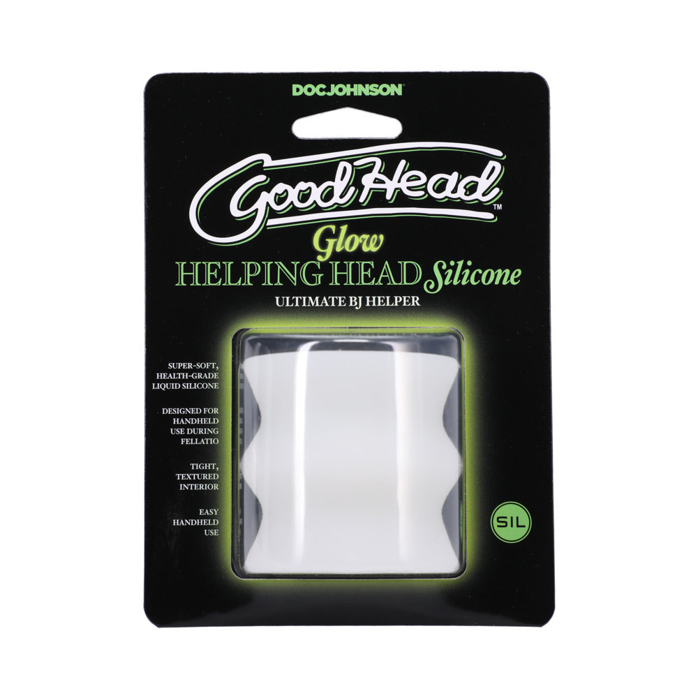 Doc Johnson - GoodHead Glow Helping Head Silicone - Masturbation Aids for Males - Silicone