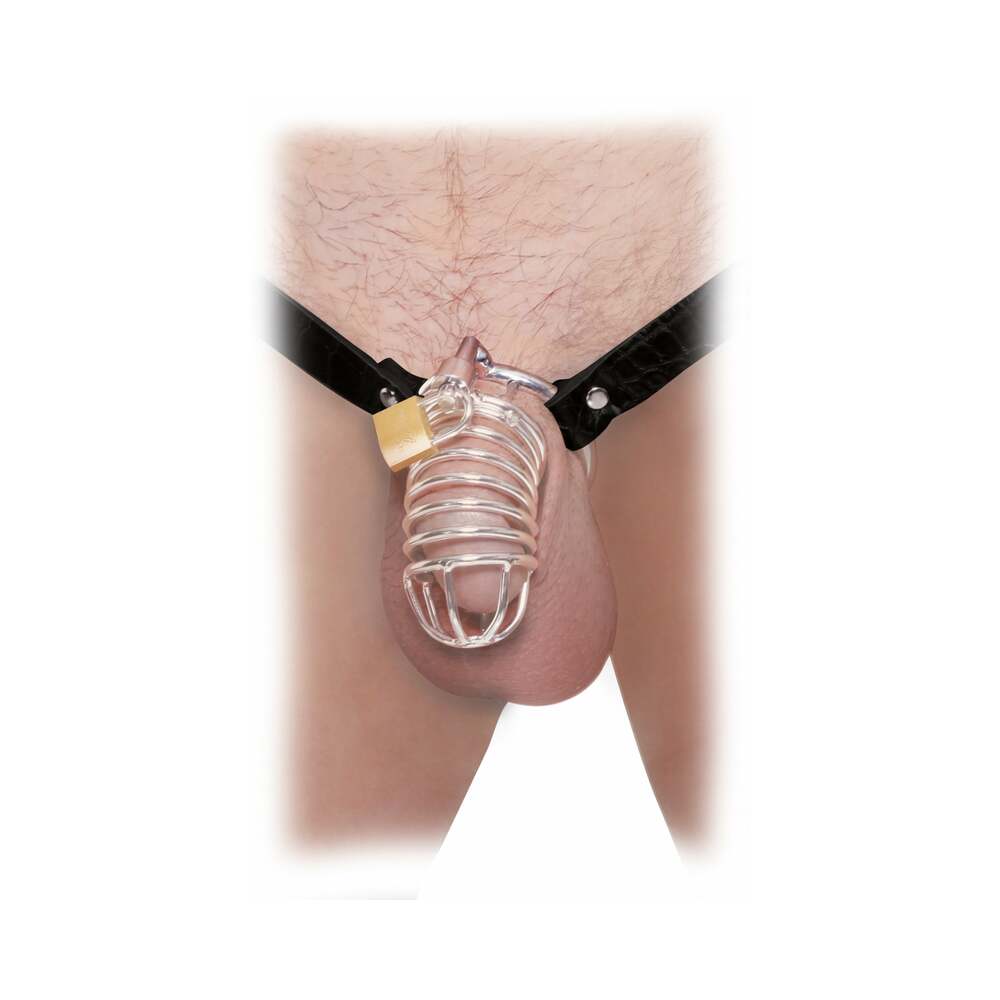 Pipedream - Fetish Fantasy Extreme Extreme Chastity Belt Locking Cock Cage Silver/Black - General - Metal